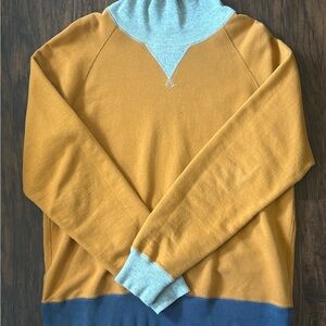 Men's Mustard and Blue Sweater